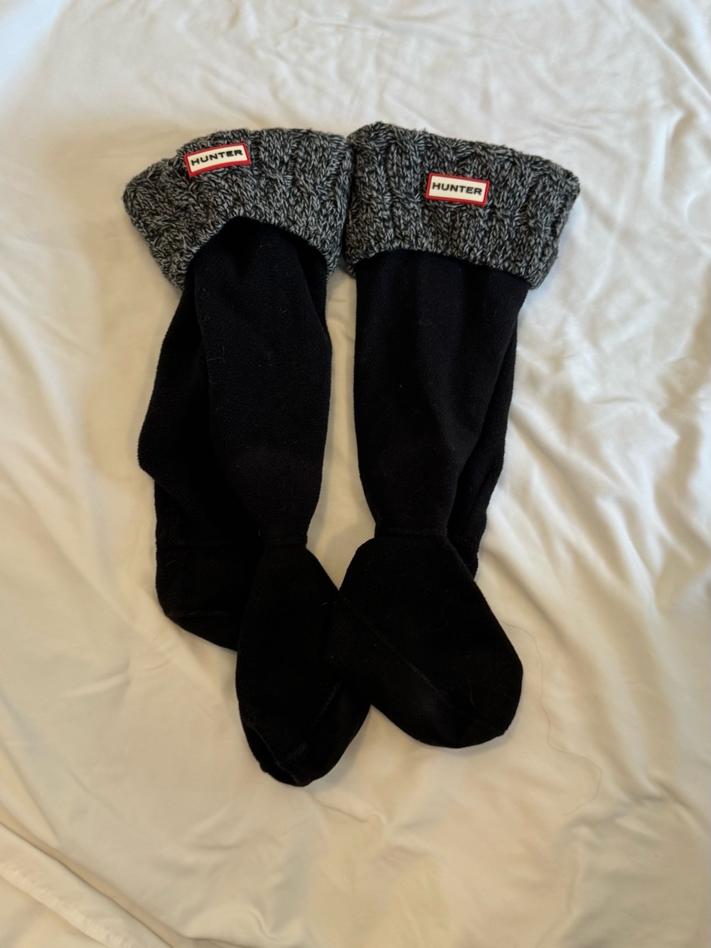 Hunter Black & Gray Boot Socks - Knee High